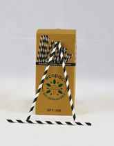 Black & White Striped Paper Straws 200mm x 6mm